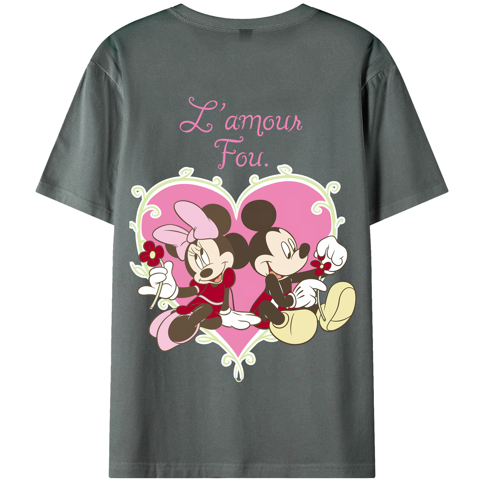 （画像用） ミッキーマウス Mickey Mouse 綿100％半袖Tシャツ（背面プリント）
